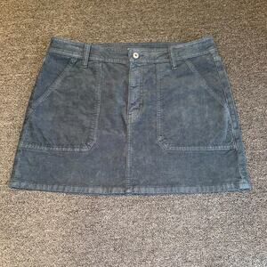 American Eagle High Rise Corduroy Mini Skirt Women’s 12 Gray Blue Stretch Casual